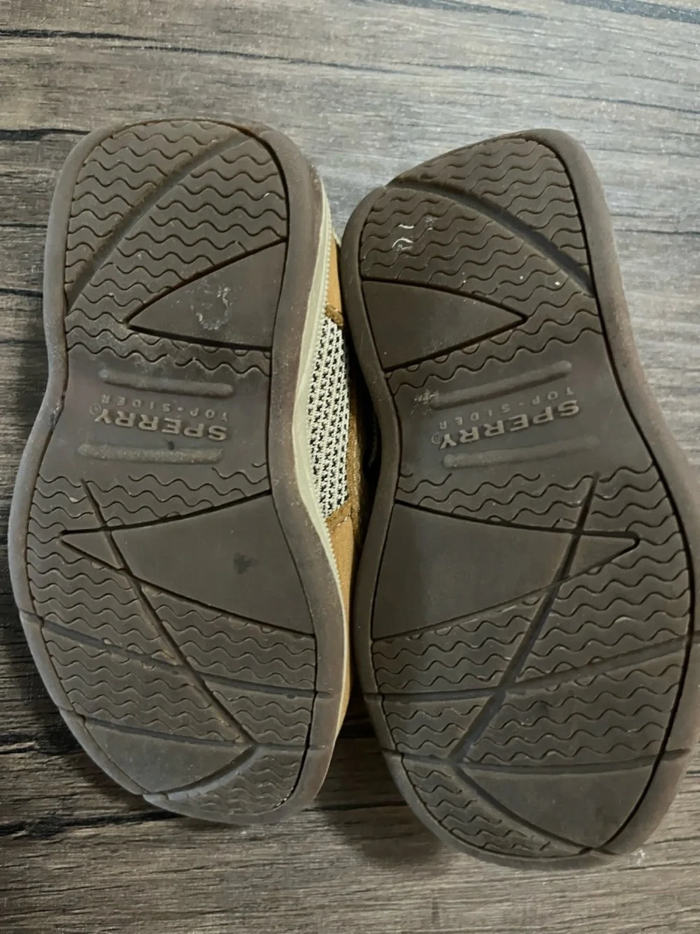 Sperry Kids Light Brown Velcro Moccasins Size 7